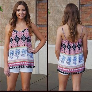 Paisley Tassel Top